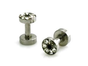 10g (2.5mm) Stainless Steel Hollow Tunnel Ring of Gems Ear Expander Ear Plugs 10g (2.5mm) Stainless Steel Hollow Tunnel Ring of Gems Ear Expander Ear Plugs