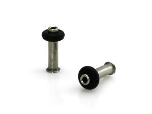 10g (2.5mm) Stainless Steel Tunnel With Rubber Stopper Ear Expander Plugs 10g (2.5mm) Stainless Steel Tunnel With Rubber Stopper Ear Expander Plugs