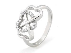 Sterling Silver Heart Infinity Ring w/ Cubic Zirconia Sterling Silver Heart Infinity Ring w/ Cubic Zirconia