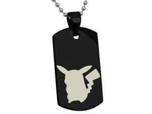Black Stainless Steel 1st Gen Pikachu Pokémon Engraved Dog Tag Black Stainless Steel 1st Gen Pikachu Pokémon Engraved Dog Tag