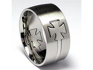 Iron Cross Cut out Stainless Steel Ring Iron Cross Cut out Stainless Steel Ring