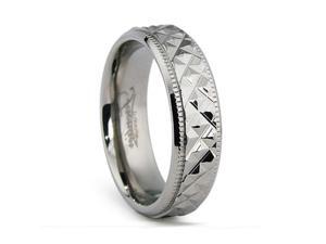 6MM Crystal Cut High Polish Titanium Ring 6MM Crystal Cut High Polish Titanium Ring