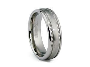 6MM Miligrained High Polish / Matte Finish Titanium Ring 6MM Miligrained High Polish / Matte Finish Titanium Ring