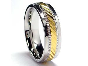7MM Men's 14K Gold Plated Stainless Steel Ring 7MM Men's 14K Gold Plated Stainless Steel Ring