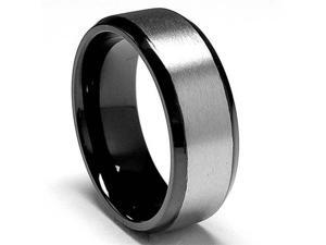 8 MM High Polish / Matte Finish Black Titanium ring Wedding Band 8 MM High Polish / Matte Finish Black Titanium ring Wedding Band