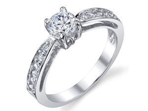 Sterling Silver 925 Wedding Engagement Ring with .50 Carat Round Cubic Zirconia Size 6 Sterling Silver 925 Wedding Engagement Ring with .50 Carat Round Cubic Zirconia Size 6
