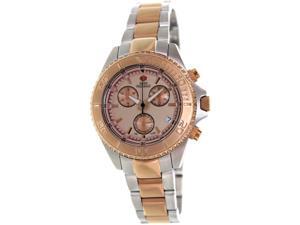 Swiss Precimax SP12183 Women's Manhattan Elite Two-Tone Stainless-Steel Swiss Chronograph Watch with Rose-Gold Dial Swiss Precimax SP12183 Women's Manhattan Elite Two-Tone Stainless-Steel Swiss Chronograph Watch with Rose-Gold Dial