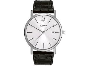 Bulova 96B104 Silver-Tone Dial / Black Leather Men's Watch Bulova 96B104 Silver-Tone Dial / Black Leather Men's Watch