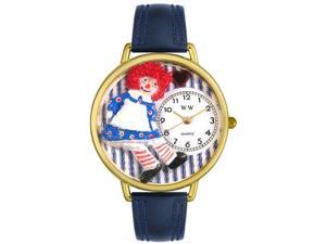 Raggedy Ann Navy Blue Leather And Goldtone Watch #G0220003 Raggedy Ann Navy Blue Leather And Goldtone Watch #G0220003