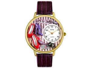 Shoe Shopper Purple Leather And Goldtone Watch #G1010005 Shoe Shopper Purple Leather And Goldtone Watch #G1010005