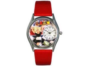 Waitress Red Leather And Silvertone Watch #S0630013 Waitress Red Leather And Silvertone Watch #S0630013