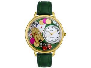 Casino Hunter Green Leather And Goldtone Watch #G0430005 Casino Hunter Green Leather And Goldtone Watch #G0430005