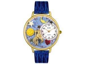 Aquarius Royal Blue Leather And Goldtone Watch #G1810001 Aquarius Royal Blue Leather And Goldtone Watch #G1810001