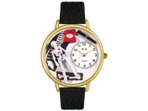 Orthopedics Black Skin Leather And Goldtone Watch #G0620020 Orthopedics Black Skin Leather And Goldtone Watch #G0620020