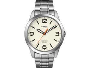 Timex Men's Weekender T2N635 Silver Stainless-Steel Quartz Watch with White Dial Timex Men's Weekender T2N635 Silver Stainless-Steel Quartz Watch with White Dial