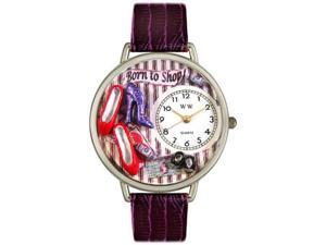 Shoe Shopper Purple Leather And Silvertone Watch #U1010005 Shoe Shopper Purple Leather And Silvertone Watch #U1010005