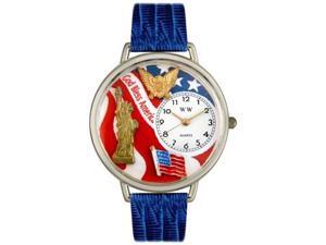 July 4th Patriotic Royal Blue Leather And Silvertone Watch #U1220022 July 4th Patriotic Royal Blue Leather And Silvertone Watch #U1220022