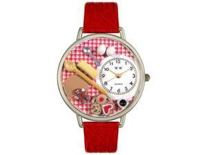 Baking Red Leather And Silvertone Watch #U0310005 Baking Red Leather And Silvertone Watch #U0310005