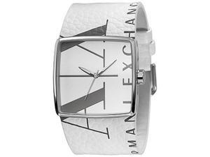 Armani Exchange Women's AX6000 White Leather Quartz Watch with White Dial Armani Exchange Women's AX6000 White Leather Quartz Watch with White Dial