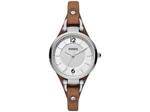 Fossil ES3060 Georgia Silver Dial Tan Leather Women's Watch Fossil ES3060 Georgia Silver Dial Tan Leather Women's Watch
