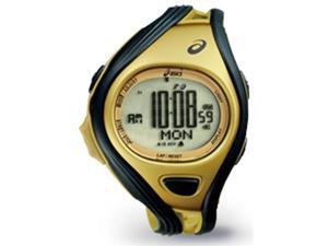 Asics CQAR0407 Unisex Challenge Gold Polyurethane Quartz Watch with Black Dial Asics CQAR0407 Unisex Challenge Gold Polyurethane Quartz Watch with Black Dial