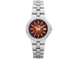 Fossil Women's Sylvia AM4406 Silver Stainless-Steel Quartz Watch with Orange Dial Fossil Women's Sylvia AM4406 Silver Stainless-Steel Quartz Watch with Orange Dial