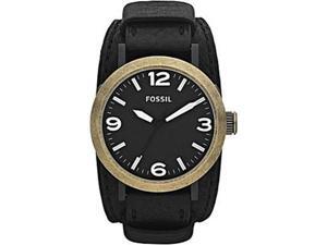 Fossil Men's Clyde JR1367 Black Calf Skin Quartz Watch with Black Dial Fossil Men's Clyde JR1367 Black Calf Skin Quartz Watch with Black Dial