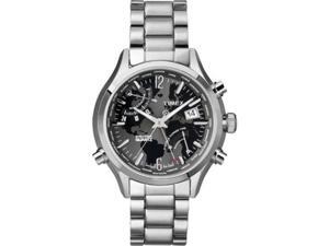 Timex Men's Intelligent Quartz T2N944 Silver Stainless-Steel Quartz Watch with Black Dial Timex Men's Intelligent Quartz T2N944 Silver Stainless-Steel Quartz Watch with Black Dial
