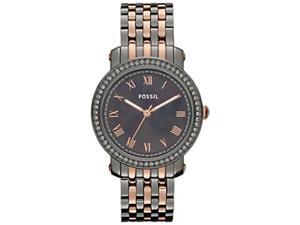 Fossil Women's Emma ES3115 Two-Tone Stainless-Steel Quartz Watch with Black Dial Fossil Women's Emma ES3115 Two-Tone Stainless-Steel Quartz Watch with Black Dial