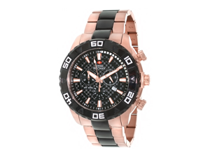Swiss Precimax SP12055 Men's Valor Elite Rose-Gold Stainless-Steel Swiss Chronograph Watch with Black Dial Swiss Precimax SP12055 Men's Valor Elite Rose-Gold Stainless-Steel Swiss Chronograph Watch with Black Dial