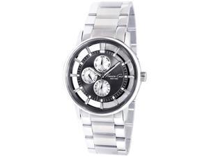 Kenneth Cole Men's Transparent KC9115 Silver Stainless-Steel Quartz Watch with Black Dial Kenneth Cole Men's Transparent KC9115 Silver Stainless-Steel Quartz Watch with Black Dial