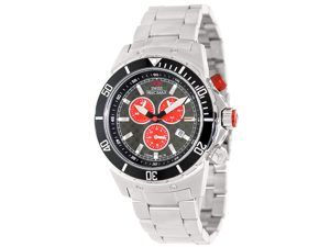 Swiss Precimax Men's Pursuit Pro SP13287 Stainless Steel Swiss Chronograph Watch, Silver Strap with Grey Dial (Red Subdials) Swiss Precimax Men's Pursuit Pro SP13287 Stainless Steel Swiss Chronograph Watch, Silver Strap with Grey Dial (Red Subdials)