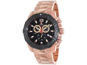 Swiss Precimax SP13268 Men's Legion Reserve Pro Rose-Gold Stainless-Steel Swiss Chronograph Watch with Black Dial Swiss Precimax SP13268 Men's Legion Reserve Pro Rose-Gold Stainless-Steel Swiss Chronograph Watch with Black Dial