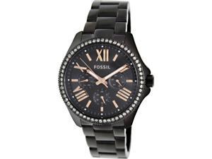 Fossil Women's Cecile AM4522 Black Stainless-Steel Quartz Watch with Gold Dial Fossil Women's Cecile AM4522 Black Stainless-Steel Quartz Watch with Gold Dial