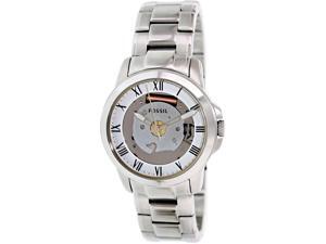 Fossil Men's Grant FS4871 Silver Stainless-Steel Quartz Watch with Silver Dial Fossil Men's Grant FS4871 Silver Stainless-Steel Quartz Watch with Silver Dial