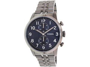 Fossil Men's Townsman FS4894 Grey Stainless-Steel Quartz Watch with Black Dial Fossil Men's Townsman FS4894 Grey Stainless-Steel Quartz Watch with Black Dial