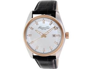 Kenneth Cole Men's KC8037 Black Leather Quartz Watch with Silver Dial Kenneth Cole Men's KC8037 Black Leather Quartz Watch with Silver Dial