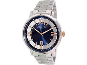 Kenneth Cole Men's KC9340 Silver Stainless-Steel Quartz Watch with Blue Dial Kenneth Cole Men's KC9340 Silver Stainless-Steel Quartz Watch with Blue Dial