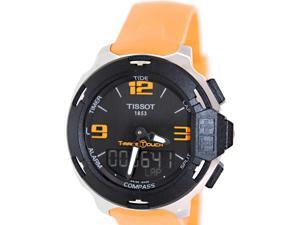 Tissot Men's T-Touch T081.420.17.057.02 Orange Silicone Swiss Quartz Watch with Black Dial Tissot Men's T-Touch T081.420.17.057.02 Orange Silicone Swiss Quartz Watch with Black Dial