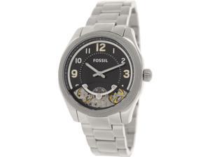 Fossil Men's ME1149 Silver Stainless-Steel Automatic Watch with Black Dial Fossil Men's ME1149 Silver Stainless-Steel Automatic Watch with Black Dial
