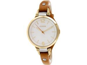 Fossil Women's Georgia ES3565 Brown Leather Quartz Watch with Mother-Of-Pearl Dial Fossil Women's Georgia ES3565 Brown Leather Quartz Watch with Mother-Of-Pearl Dial
