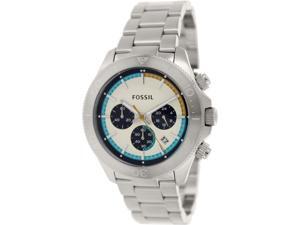 Fossil Men's Retro Traveler CH2916 Silver Stainless-Steel Quartz Watch with White Dial Fossil Men's Retro Traveler CH2916 Silver Stainless-Steel Quartz Watch with White Dial