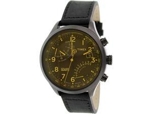 Timex Men's Intelligent Quartz T2P511 Black Leather Quartz Watch with Brown Dial Timex Men's Intelligent Quartz T2P511 Black Leather Quartz Watch with Brown Dial