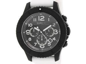 Marc By Marc Men's Rock MBM5525 White Rubber Quartz Watch with Black Dial Marc By Marc Men's Rock MBM5525 White Rubber Quartz Watch with Black Dial