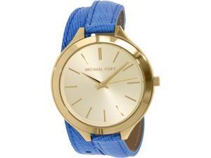 Michael Kors Women's Runway MK2286 Blue Leather Quartz Watch Michael Kors Women's Runway MK2286 Blue Leather Quartz Watch