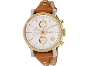 Fossil Women's Boyfriend ES3615 Gold Leather Analog Quartz Watch Fossil Women's Boyfriend ES3615 Gold Leather Analog Quartz Watch