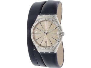 Swatch Women's Irony YWS408 Blue Leather Swiss Quartz Watch Swatch Women's Irony YWS408 Blue Leather Swiss Quartz Watch