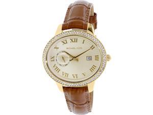 Michael Kors Women's MK2428 Gold Leather Analog Quartz Watch Michael Kors Women's MK2428 Gold Leather Analog Quartz Watch
