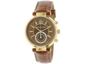 Michael Kors Women's Sawyer Gold Tone and Embossed Leather Watch Michael Kors Women's Sawyer Gold Tone and Embossed Leather Watch