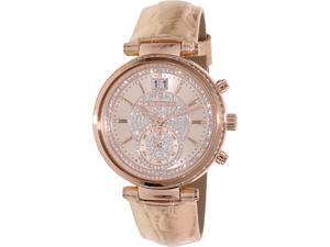 Michael Kors Women's Sawyer MK2445 Rose Gold Leather Quartz Watch Michael Kors Women's Sawyer MK2445 Rose Gold Leather Quartz Watch